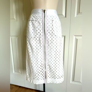 MONICA MAGNI White Cotton Lace Pencil Skirt 6/42 EUC